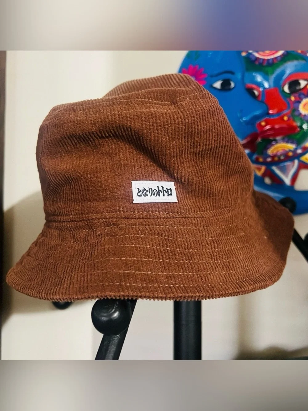 Her Universe Brown Corduroy Bucket Hat with Embroidered Character